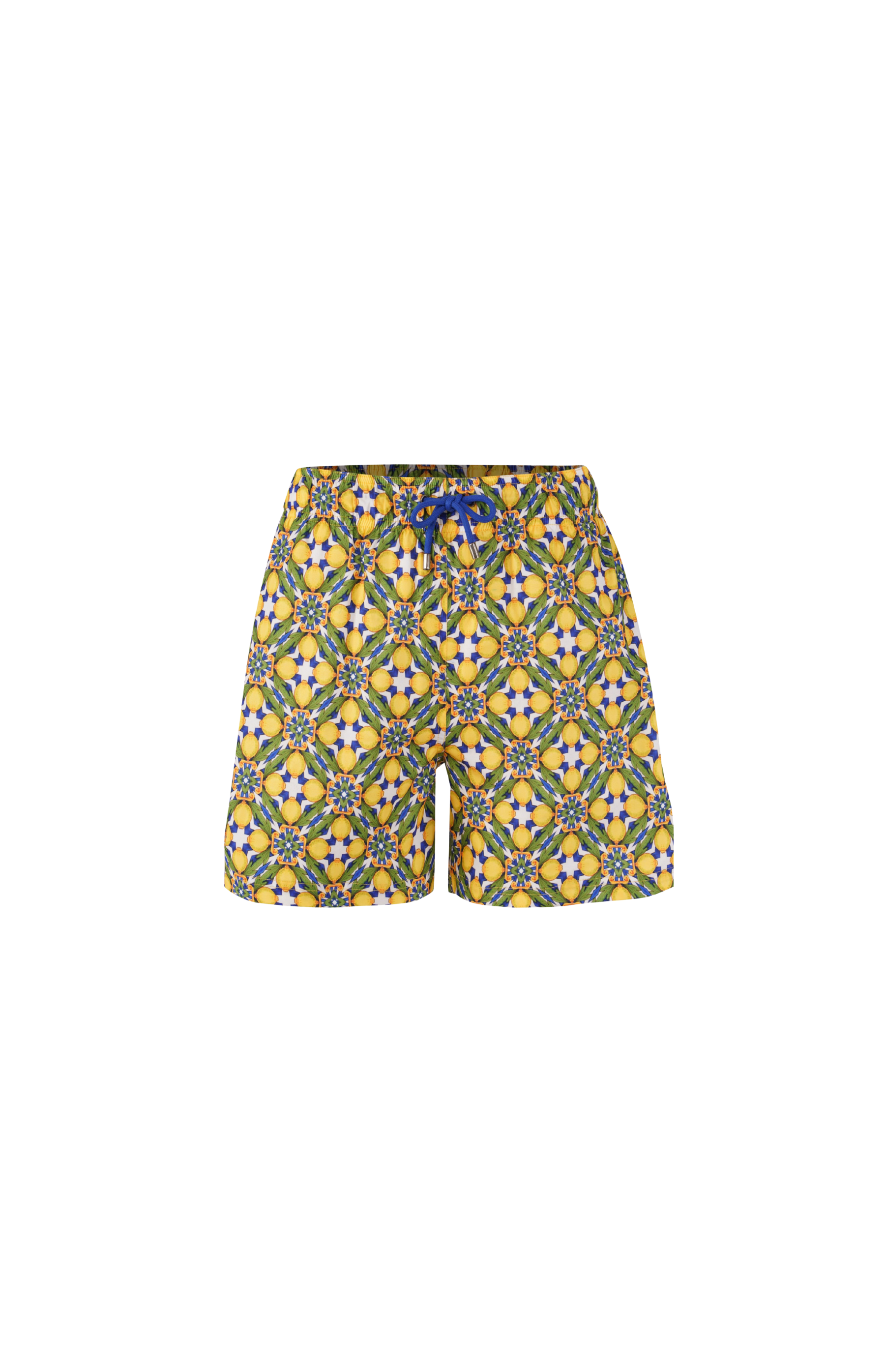 Designer Amalfi boys swim shorts in quick-dry printed fabric with adjustable drawstring, elastic waistband, plus sizes and matching family set. Comfortable swimwear shorts for kids