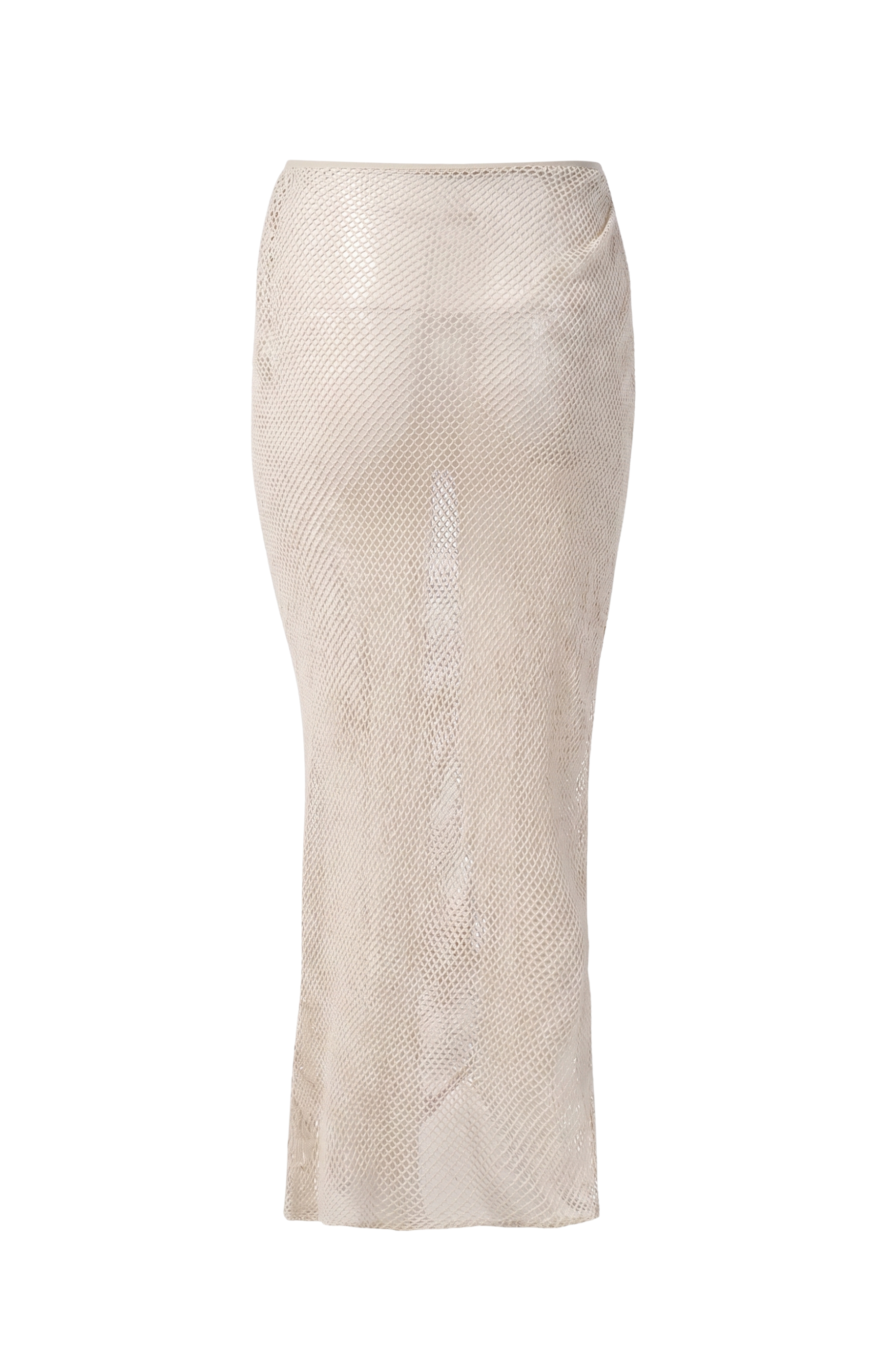 Designer Bare Sand Maxi Skirt for women in mesh fabric and a high side slit. Perfect beach cover up dress.