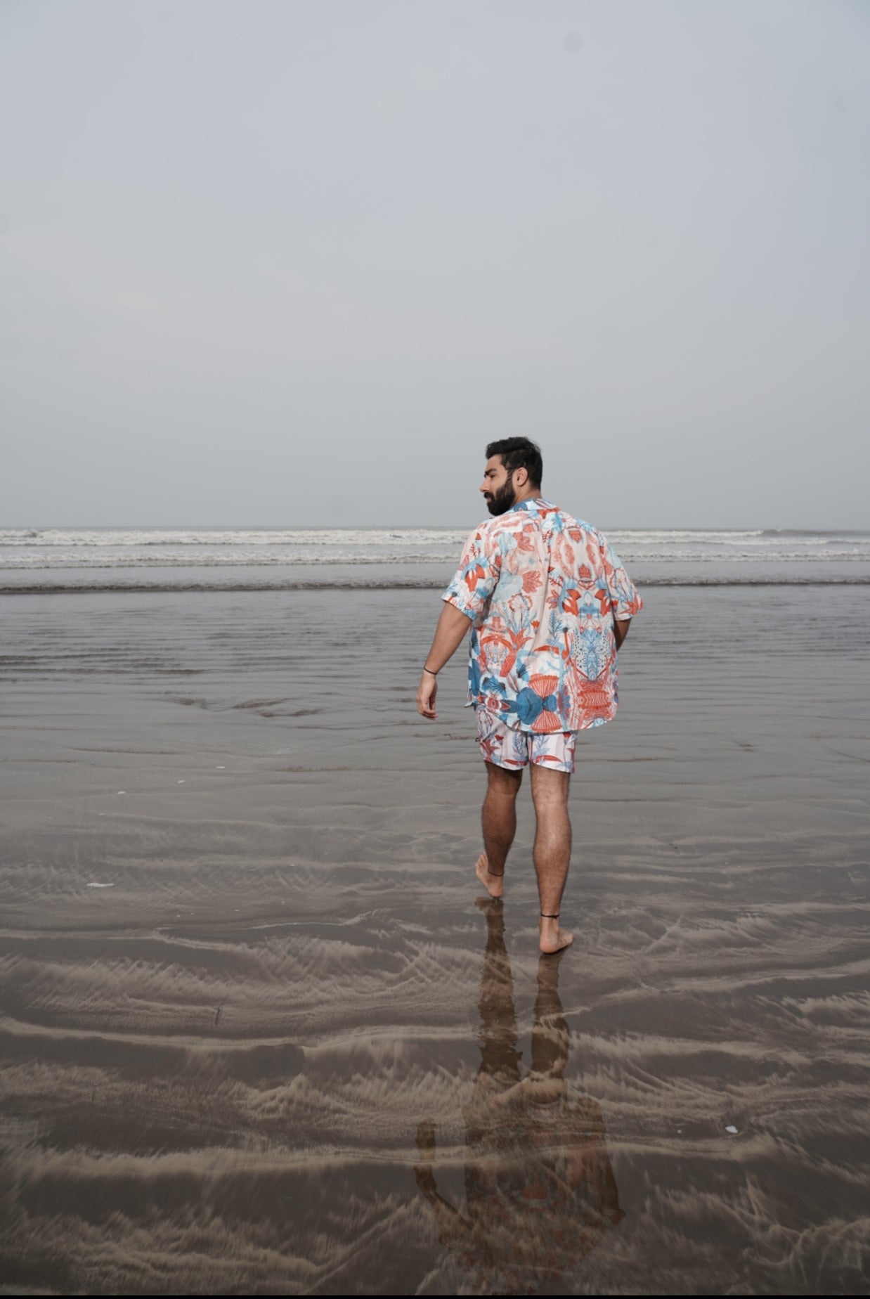 Designer Firenze Shirt for men in quick dry sustainable fabric with artistic print, half sleeves, customized fit, plus sizes and family sets. Comfortable, lightweight beachwear and resortwear for summer outings.