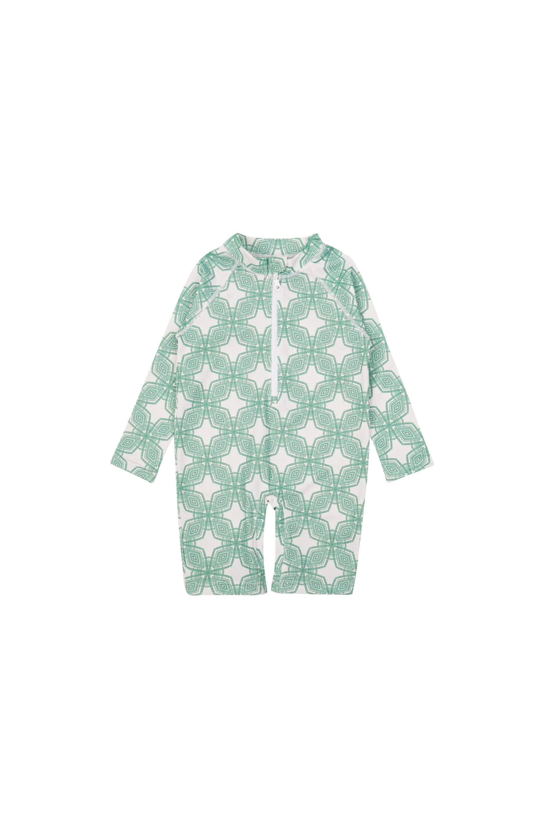 Designer, sustainable Milano Kids unisex swimsuit with full sleeves for UV sun protection, front zip, custom fit and plus sizes. Comfortable swimwear for kids.