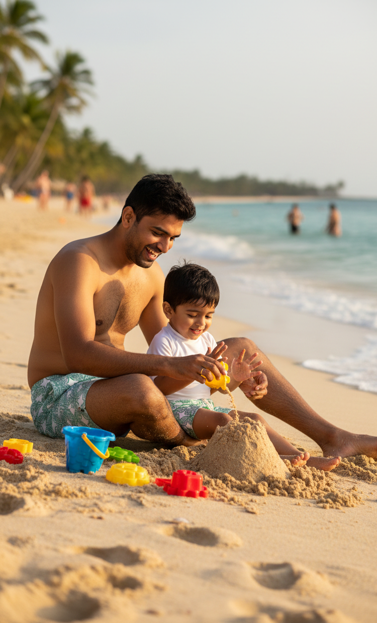 Designer Milano Shorts for boys in quick-dry green fabric, adjustable drawstring, elastic waistband, customized fit, plus sizes and family set. Comfortable swimwear for kid's beach and resort outings.