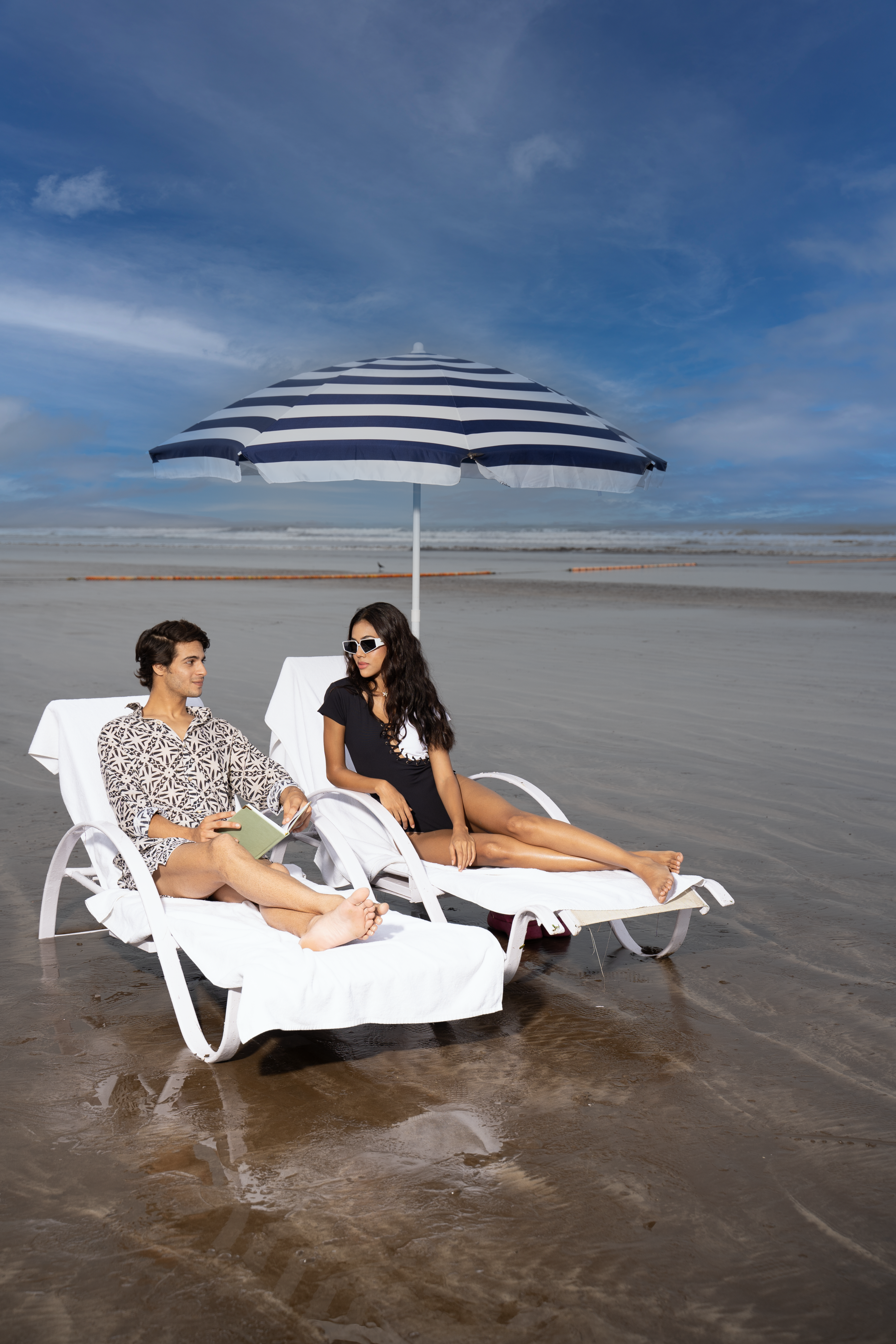 Designer Roma Shirt for women in quick dry cotton fabric, with geometric print, half sleeves, plus sizes and matching family sets. Comfortable, lightweight beachwear and resort wear for summer outings.