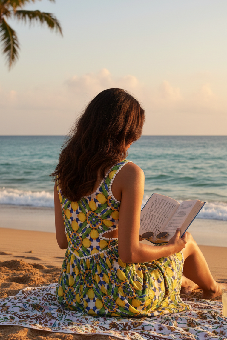 Amalfi dress for women in lightweight breathable fabric, elegant summer beachwear perfect for resort, vacation and coastal styling