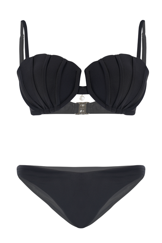 Luxury style type black bikini set for women.