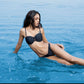 Ariel Bikini black mid-rise bottom with classic fit, smooth finish and comfortable coverage for beach and poolside wear