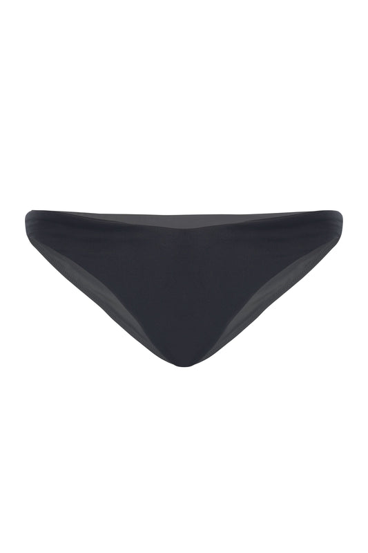 Ariel Bikini black mid-rise bottom with classic fit, smooth finish and comfortable coverage for beach and poolside wear