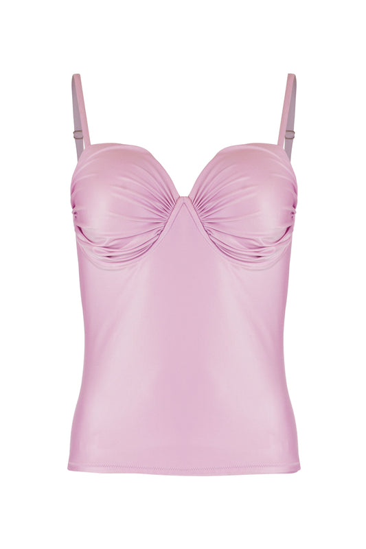 Astra tankini top for women in elegant pink, stylish designer beachwear for chic summer wear and modern resort styling