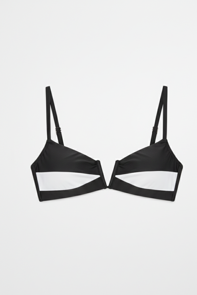 Audrey bikini top for women black and white - stylish,chic summer and beachwear swimwear top