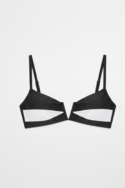 Audrey bikini top for women black and white - stylish,chic summer and beachwear swimwear top