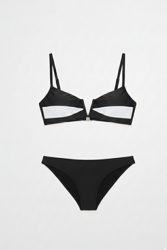 Audrey bikini for women in black and white - stylish, chic beach and summerwear two piece swimwear set