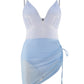 Blue Mist velvet monokini for women, stylish blue swimwear, beachwear, resort wear, one piece swimsuit with custom fit
