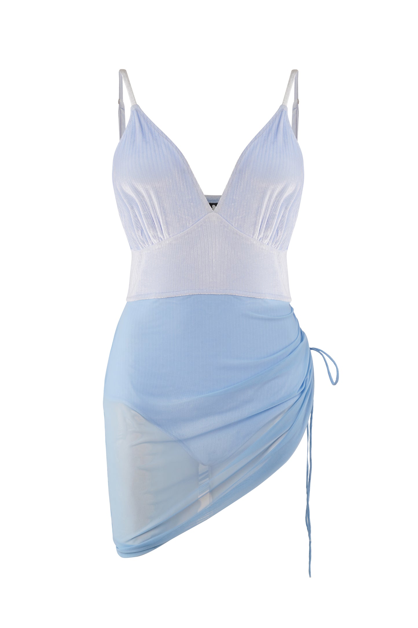 Blue Mist velvet monokini for women, stylish blue swimwear, beachwear, resort wear, one piece swimsuit with custom fit