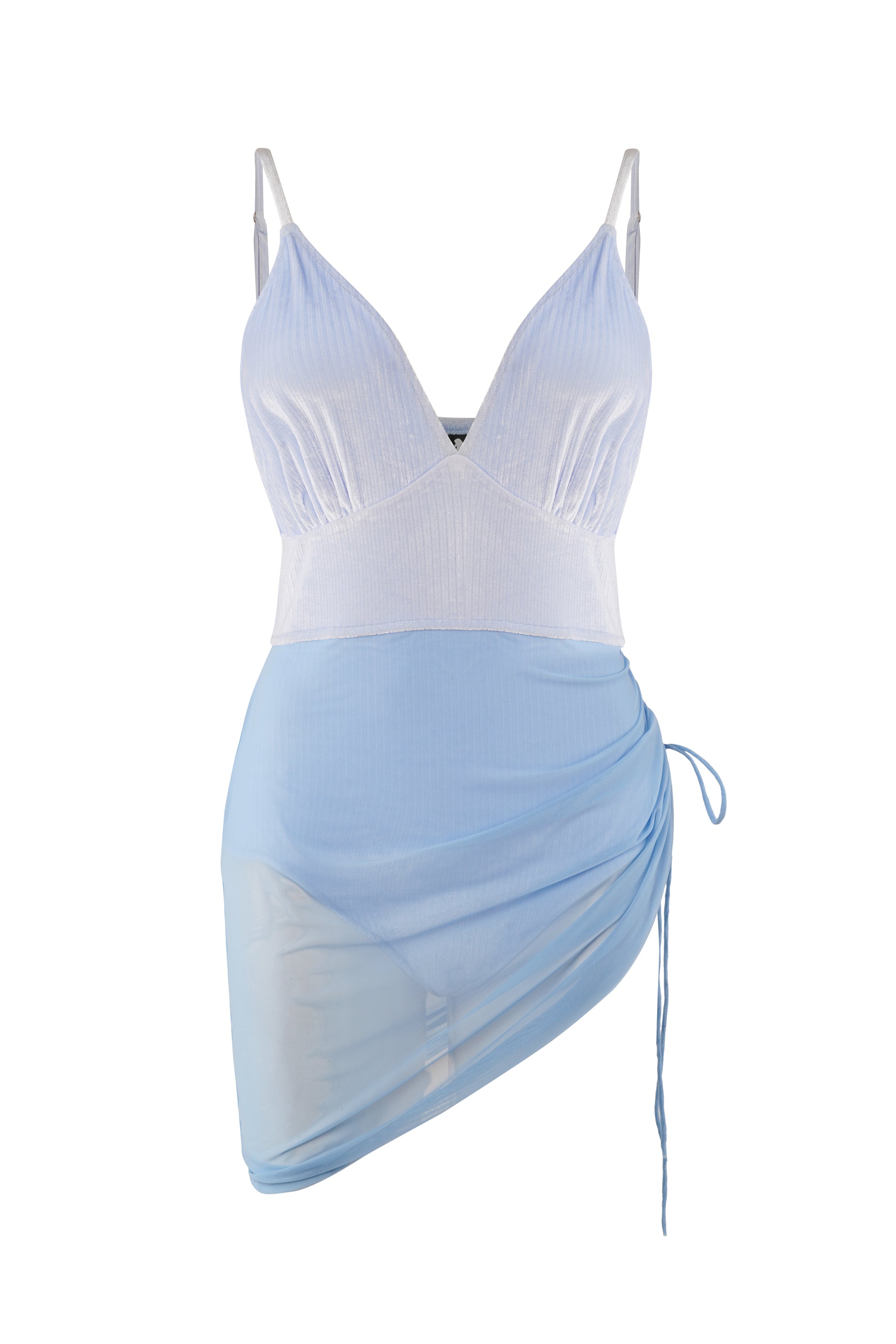 Blue Mist velvet monokini for women, stylish blue swimwear, beachwear, resort wear, one piece swimsuit with custom fit