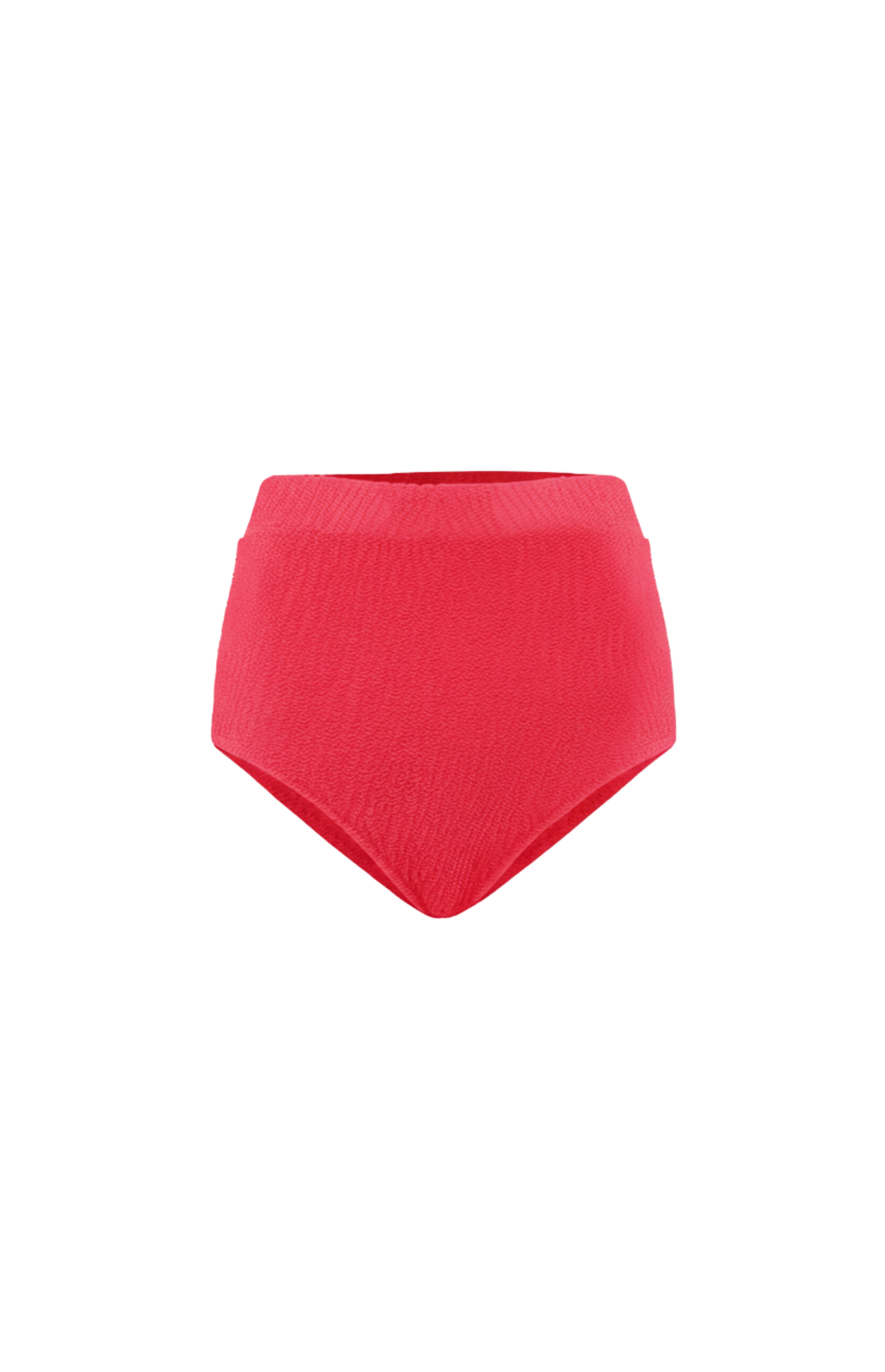 Designer Capri Bikini Bottom for women in hot pink crinkled fabric and a high waist fit with full butt coverage .Customizable and in plus sizes. Stylish swimwear for sexy summer looks.
