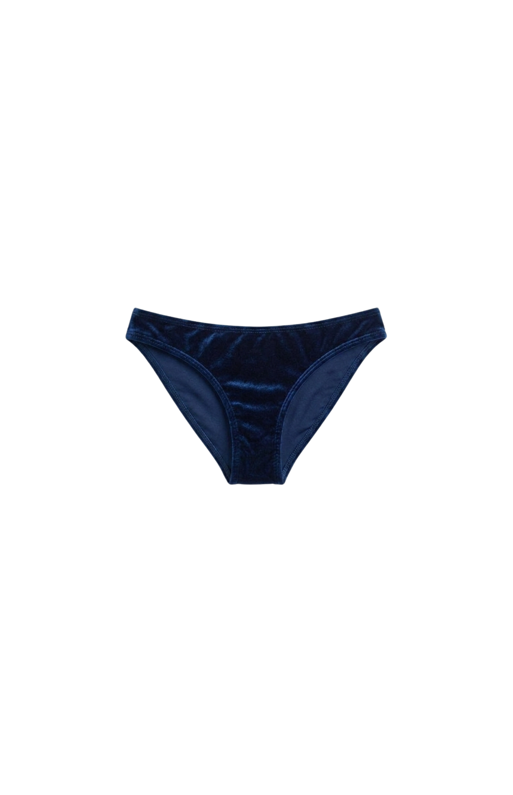 Designer, quick-dry Daydream navy blue and purple bikini bottom for women in velvet, with a low waist customized fit, regular coverage and plus sizes. Stylish swimwear for sexy summer looks.