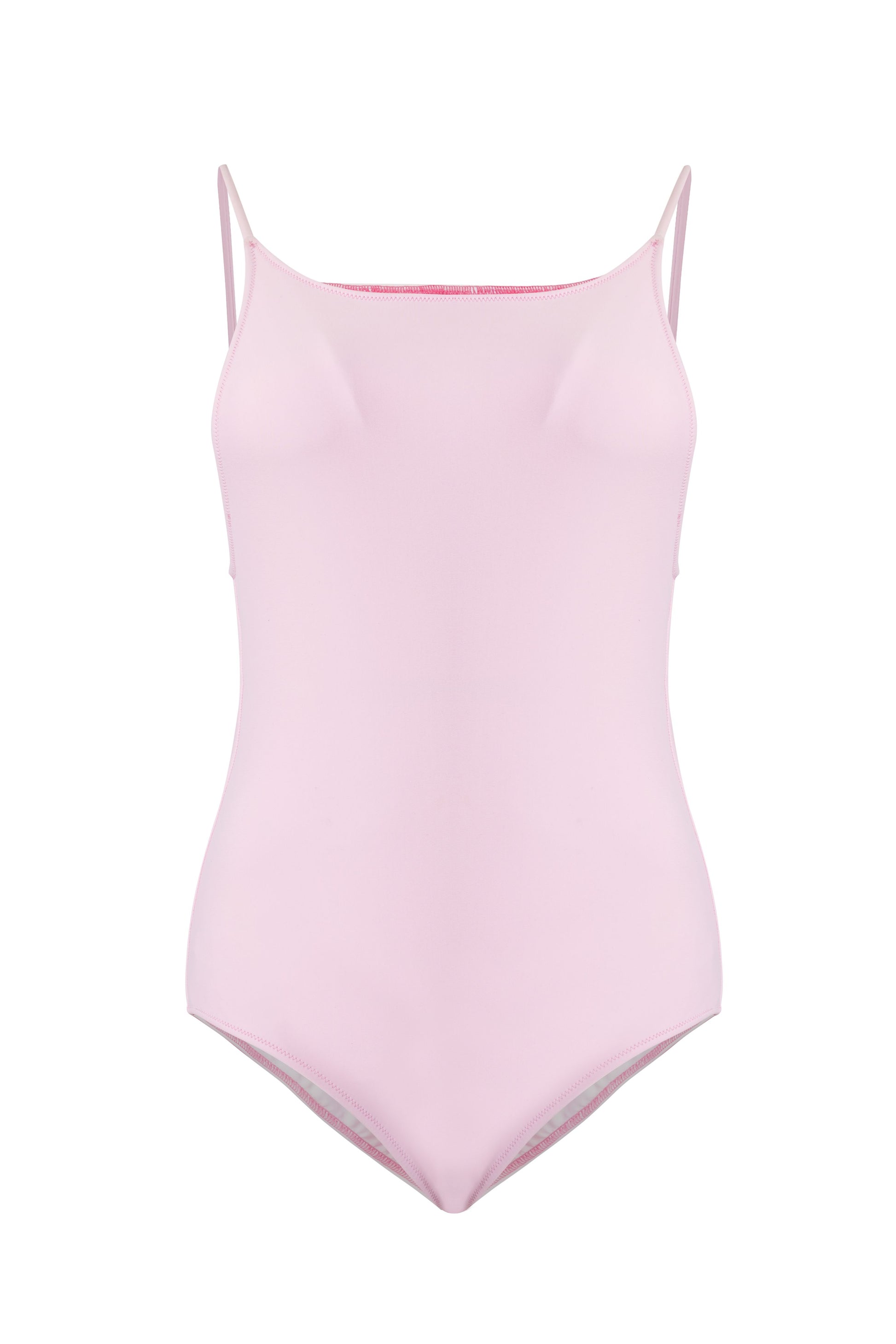 Women’s Cherry Blossom pink monokini one piece swimsuit with sleek silhouette and elegant minimalist beachwear design