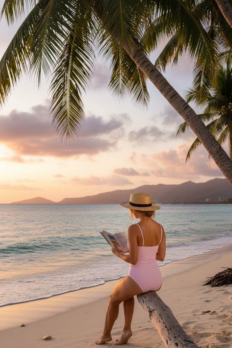 Women’s Cherry Blossom pink monokini one piece swimsuit with sleek silhouette and elegant minimalist beachwear design