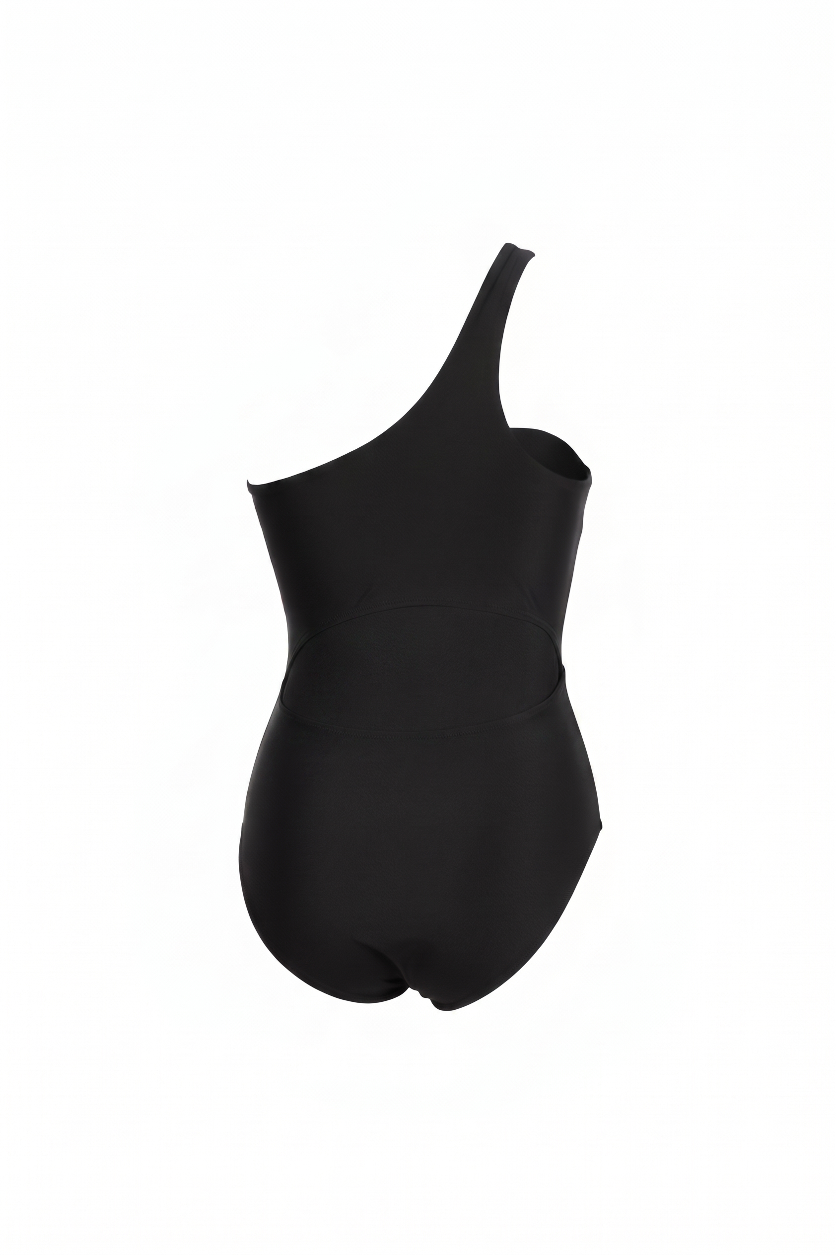 Designer, one-shoulder Cordelia monokini swimsuit in black and blue with cut-outs, removable cups, customized fit and plus sizes. Stylish swimwear for sexy summer looks.