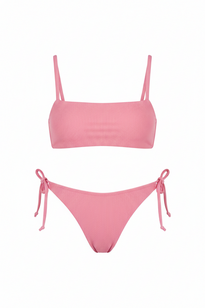 Kaia ribbed pink stylish bikini bottom for women summer and beachwear - comfortable and elegant sustainable swimwear