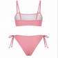 Kaia ribbed pink stylish bikini bottom for women summer and beachwear - comfortable and elegant sustainable swimwear