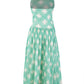 Milano dress for women in green geometric print, stylish summerwear and beachwear, comfortable trendy maxi dress