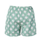 Milano shorts for men in green geometric print, stylish summer and beachwear, comfortable and trendy shorts for men