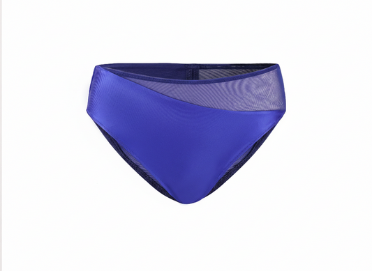 Naples Bikini Bottom for Women in blue with mesh detail, stylish breathable summer beachwear swimwear bottom