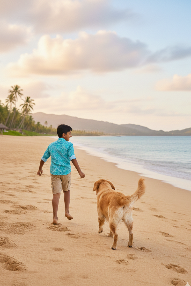 Palermo Shirt for boys in turquoise geometric print breathable summer beachwear and swimwear shirt with long sleeves