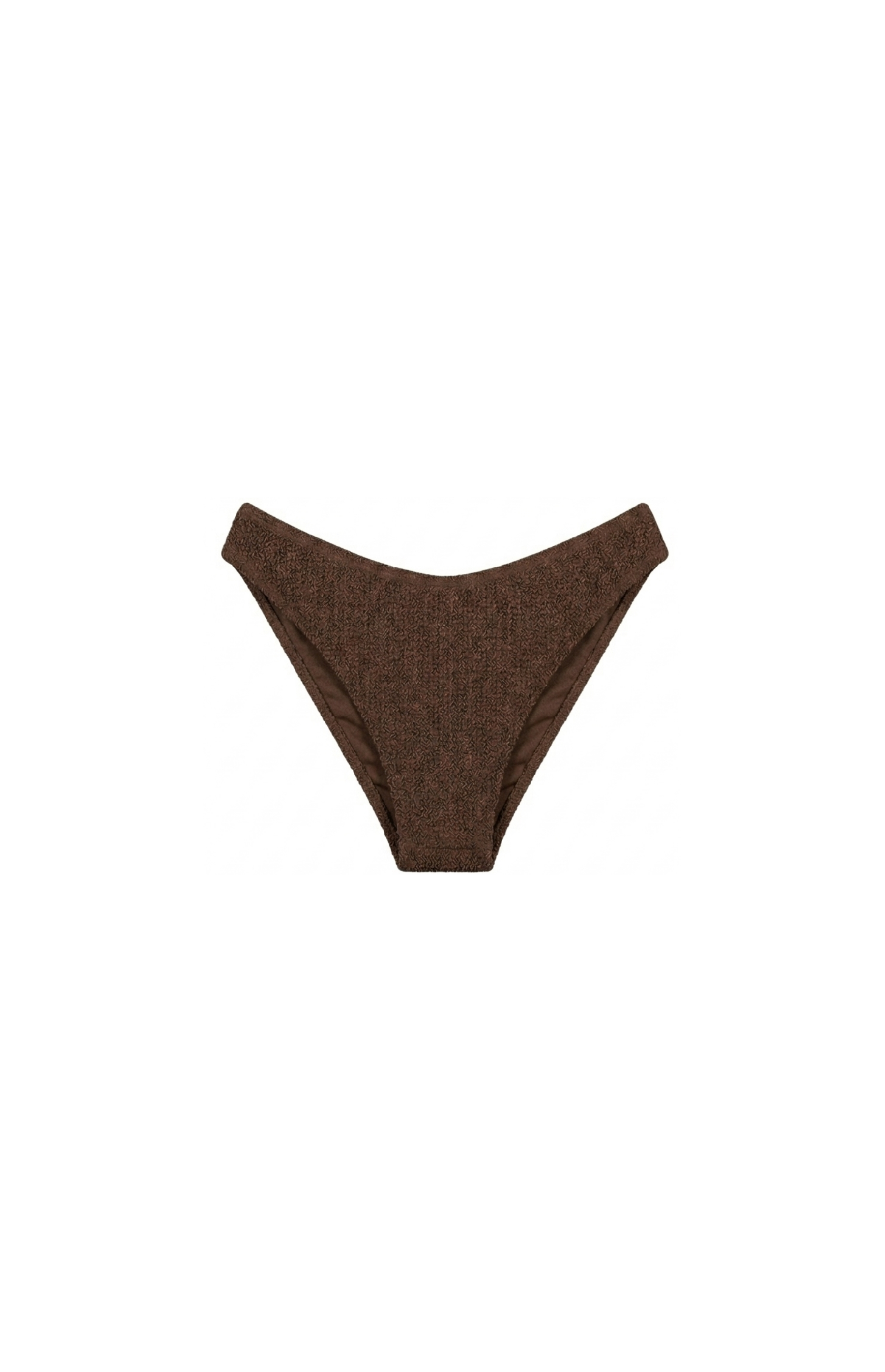 Designer, blue and brown Palm Springs bikini bottom swimwear for women in low waist fit, quick dry textured crinkle fabric, custom fit and plus sizes.