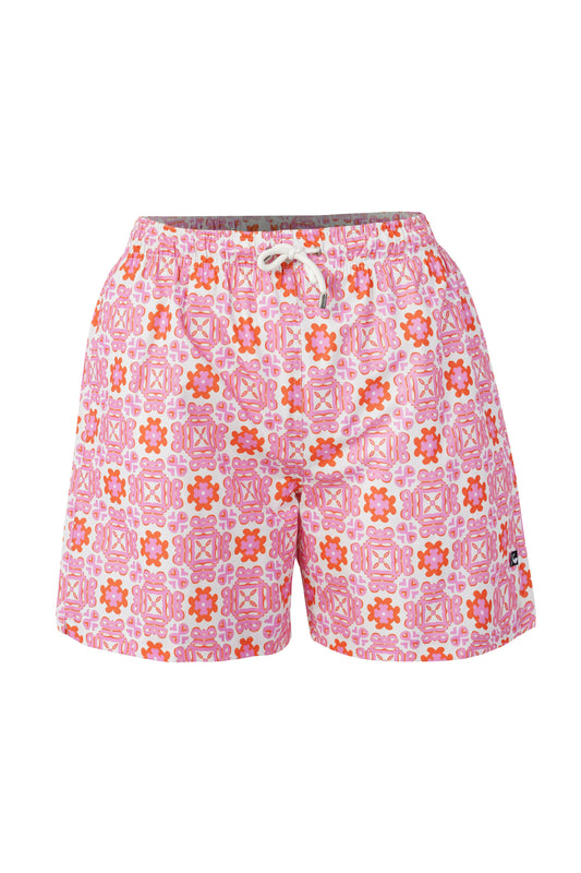 Positano shorts for boys up to 12 years in breathable summer fabric with beachwear style modern print and matching family set