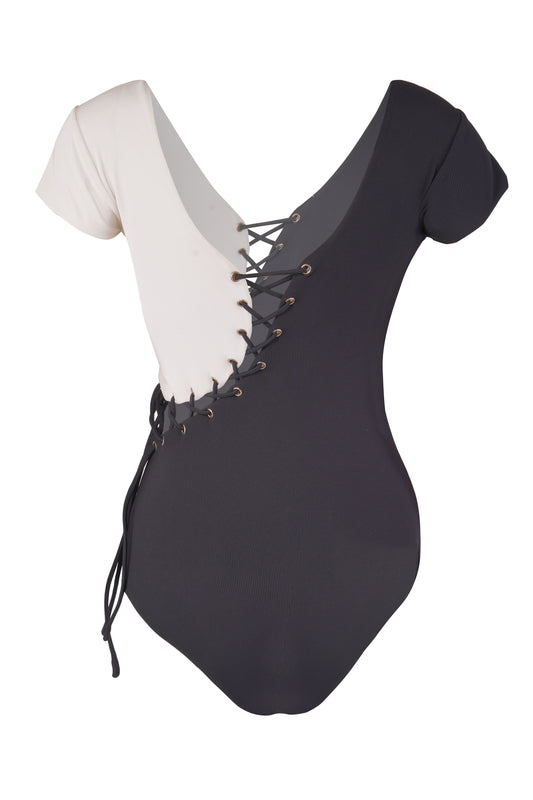 Roma monokini for women dual tone lace up front breathable sustainable one piece swimsuit resort beachwear