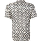 Roma shirt for men featuring a modern geometric print, breathable sustainable fabric, and stylish resort-ready beachwear design.