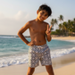 Roma shorts for boys in modern geometric print breathable sustainable beachwear swimwear shorts for boys