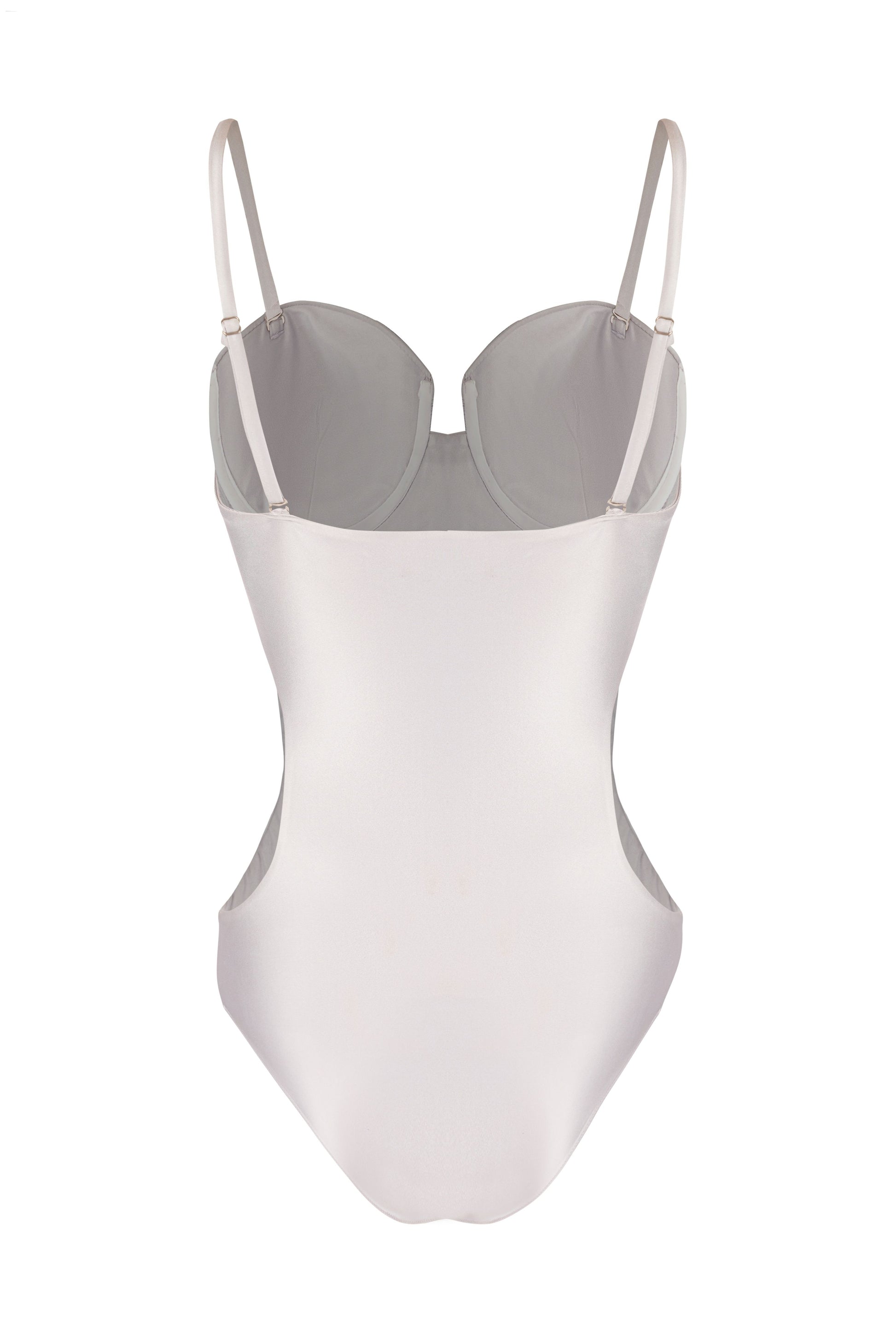 Stardust monokini for women, a stylish and sustainable one piece swimsuit with an elegant, modern silhouette for beachwear.