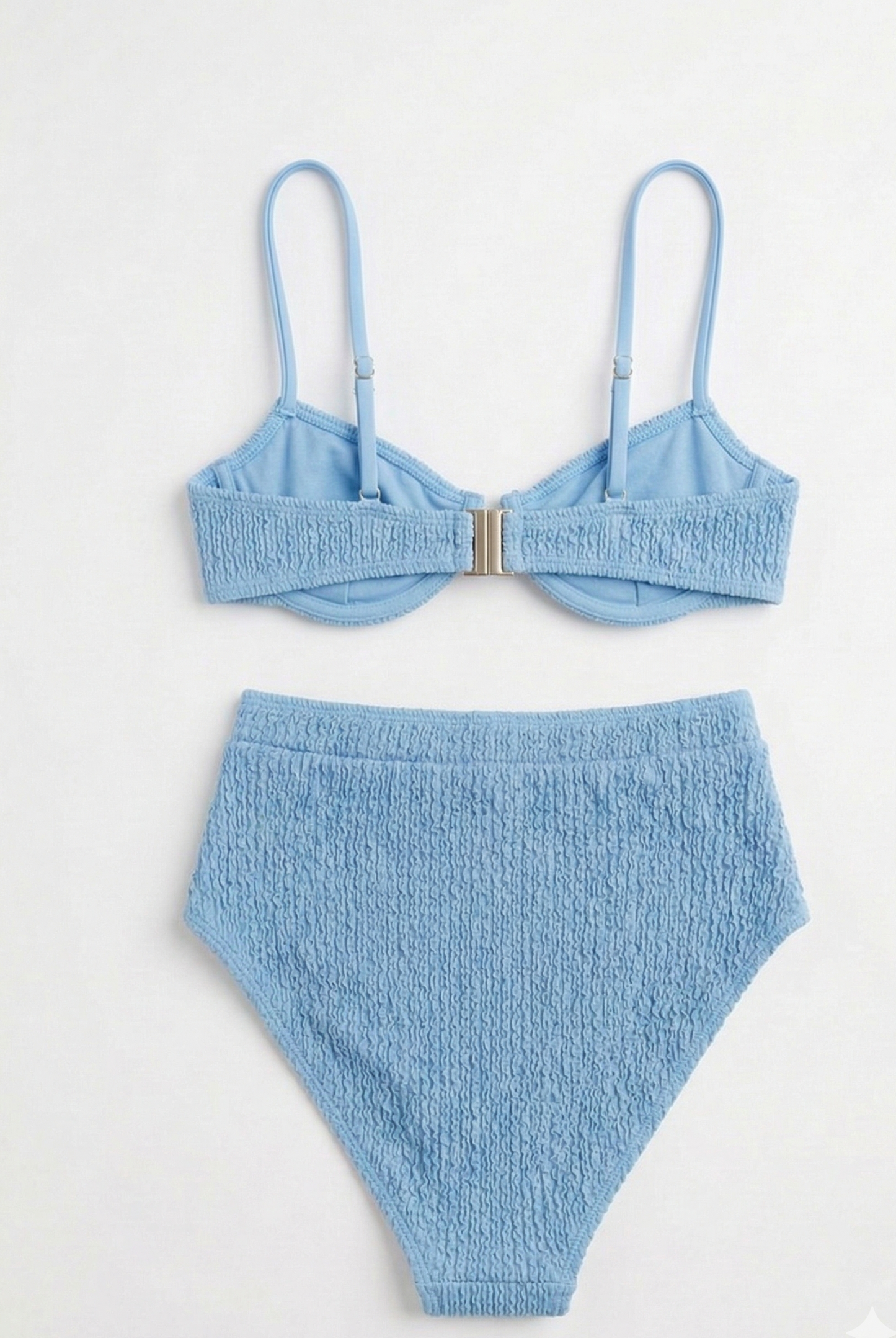 Tara olive green bikini set for women, textured underwire top, high waisted bottom, elegant beachwear swimwear