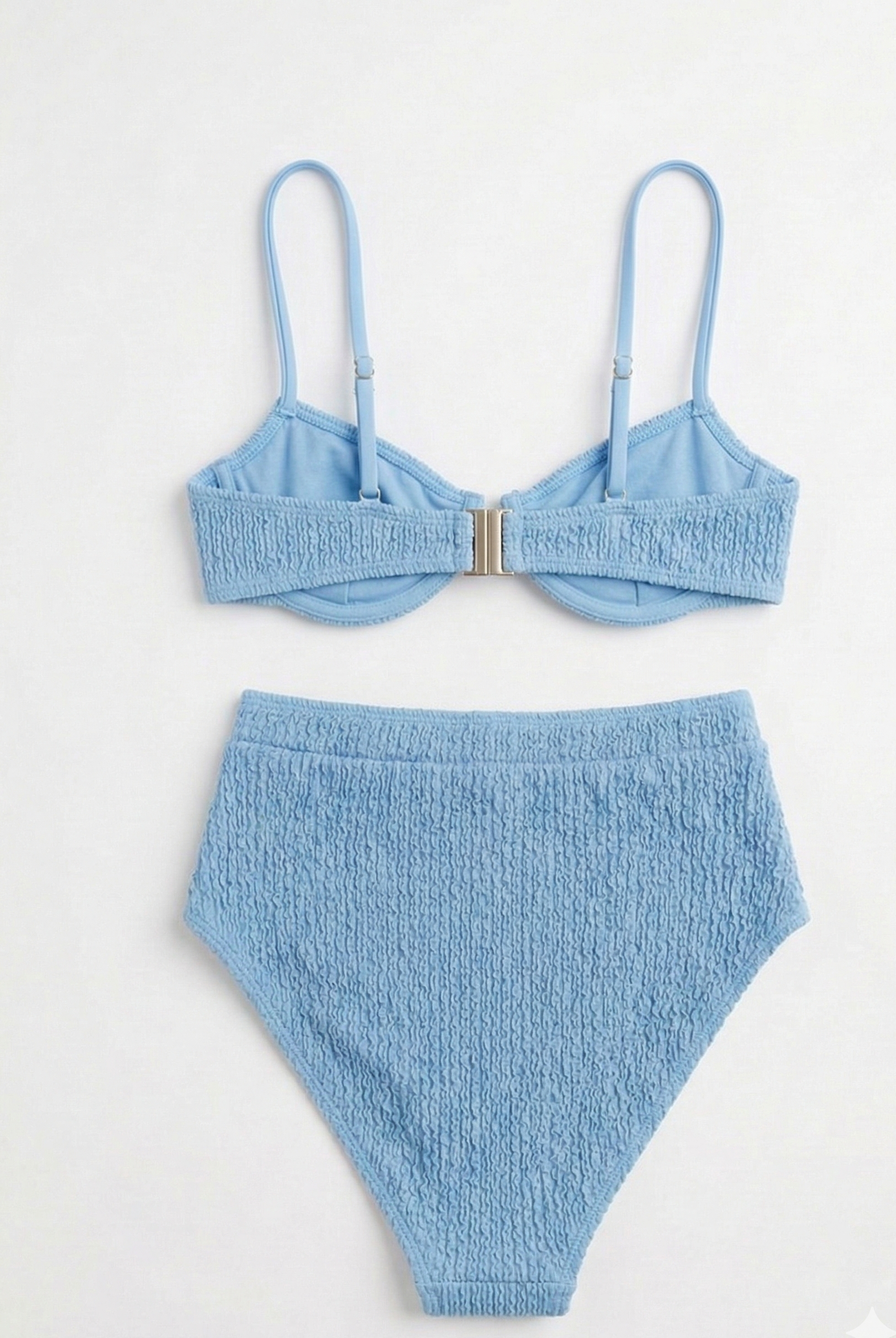 Tara olive green bikini set for women, textured underwire top, high waisted bottom, elegant beachwear swimwear