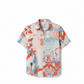 Firenze men shirt in tropical print, stylish sustainable summer beachwear for men with modern elegant resort vibe