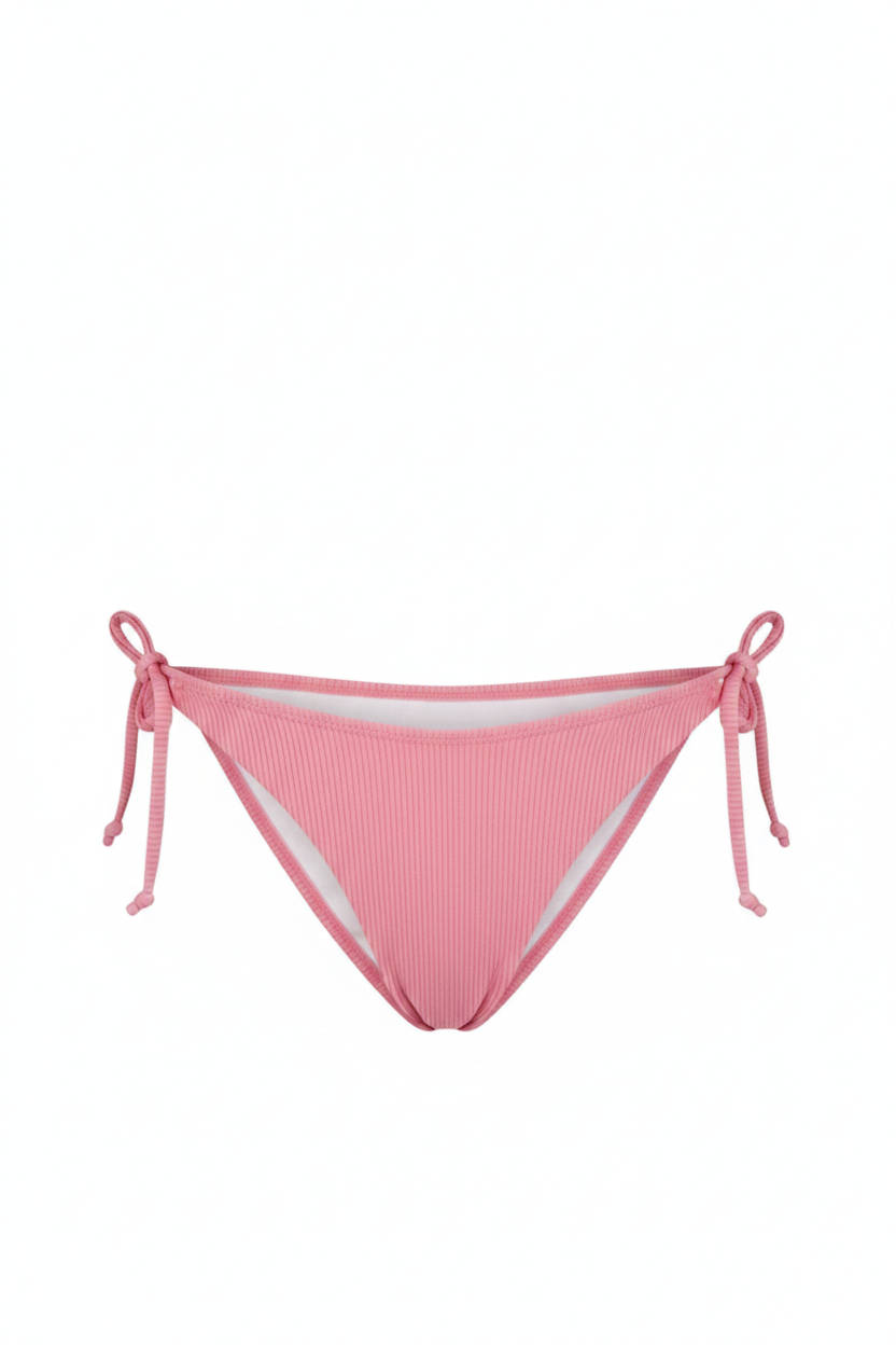 Kaia ribbed pink stylish bikini bottom for women summer and beachwear - comfortable and elegant sustainable swimwear